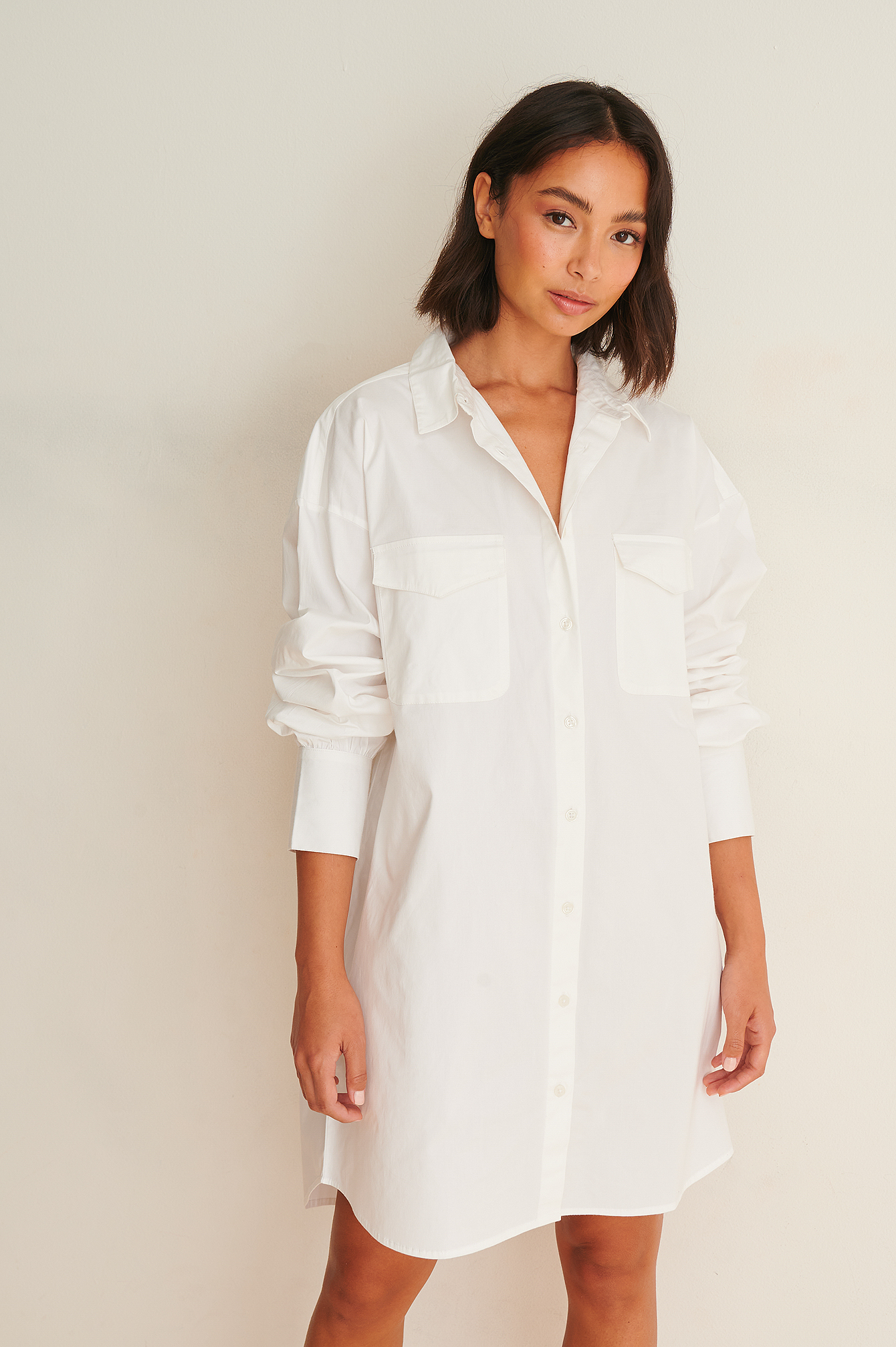 Oversized Shirt Dress White | na-kd.com